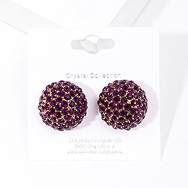 Rhinestone Embellished Dome Stud Evening Earrings