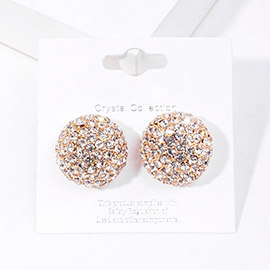 Rhinestone Embellished Dome Stud Evening Earrings