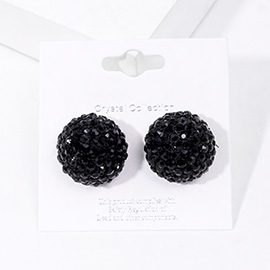 Rhinestone Embellished Dome Stud Evening Earrings