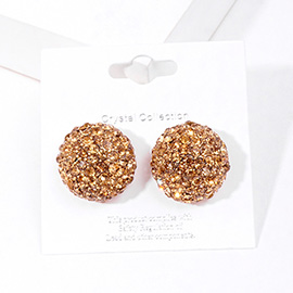 Rhinestone Embellished Dome Stud Evening Earrings