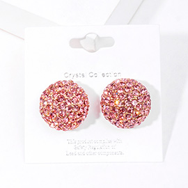 Rhinestone Embellished Dome Stud Evening Earrings