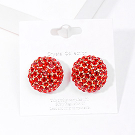 Rhinestone Embellished Dome Stud Evening Earrings