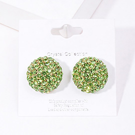 Rhinestone Embellished Dome Stud Evening Earrings