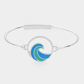 Enamel Metal Wave Hook Bracelet