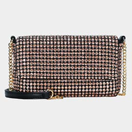 Round Stone Embellished Crossbody Bag