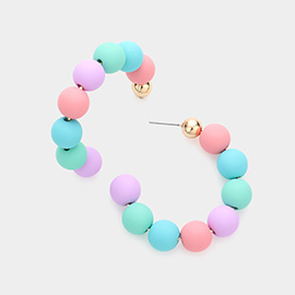 Colored Ball Hoop Earrings