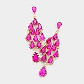 Glass Crystal Chandelier Evening Earrings