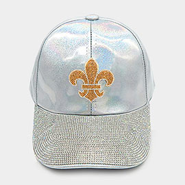 Bling Fleur de Lis Accented Baseball Cap