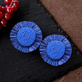 Swirl Raffia Centered Earrings