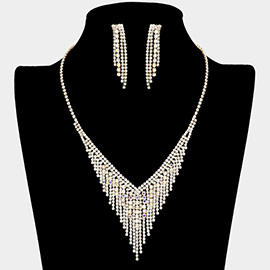 Rhinestone Fringe Necklace