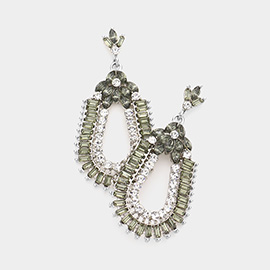 Baguette Cut Crystal Rhinestone Evening Earrings