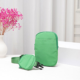 Solid Nylon Sling Bag / Crossbody Bag