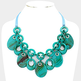 Resin Teardrop Statement Necklace