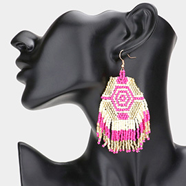 Bead Fringe Dangle Earrings