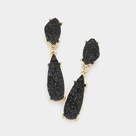 Geometric Druzy Link Dangle Earrings