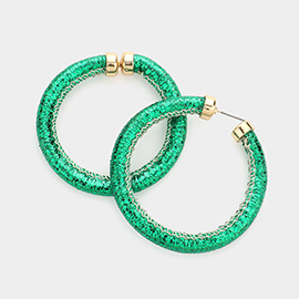 Colored Shiny Tube Hoop Earrings