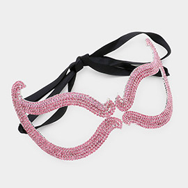 Rhinestone Pave Cat Eye Masquerade Mask