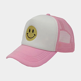 Smile Accented Mesh Back Baseball Cap