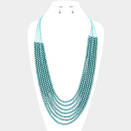 Hologram Beaded Multi Layered Long Necklace