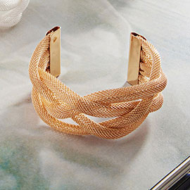 Braided Mesh Metal Cuff Bracelet