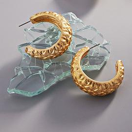 Textured Metal Hoop Earrings