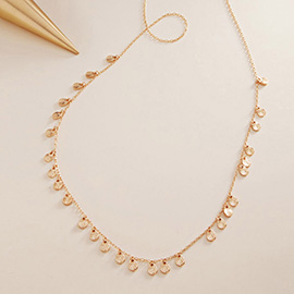 Textured Metal Teardrop Station Necklace