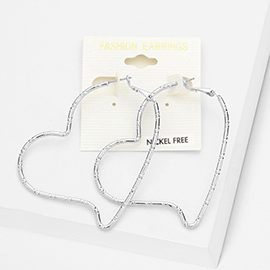 Metal Heart Hoop Earrings