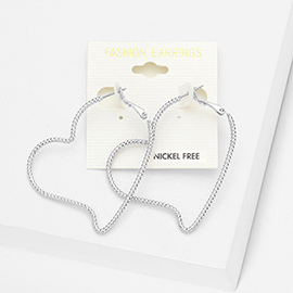 Metal Heart Hoop Earrings