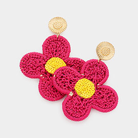 Crochet Flower Dangle Earrings