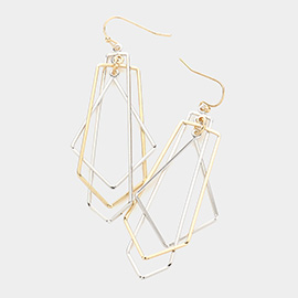 Geometric Open Metal Layered Dangle Earrings