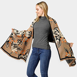 Floral Patterned Shawl Scarf