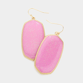 Glittered Hexagon Dangle Earrings