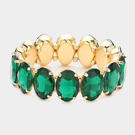 Oval Stone Stretch Evening Bracelet