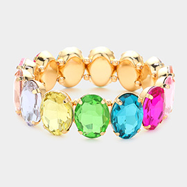 Oval Stone Stretch Evening Bracelet