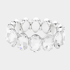 Oval Stone Stretch Evening Bracelet