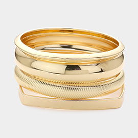 4PCS - Metal Bangle Bracelets