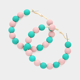 Colored Ball Cluster Hoop Earrings