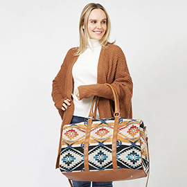 Aztec Patterned Duffle / Tote / Crossbody Bag