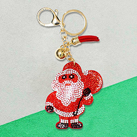 Bling Santa Claus Tassel Keychain