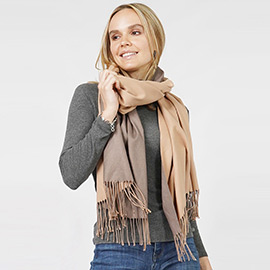 Reversible Solid Shawl Oblong Scarf