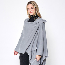 Shoulder Strap Solid Ruana Poncho