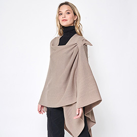 Shoulder Strap Solid Ruana Poncho