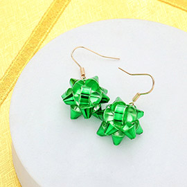 Christmas Gift Bow Dangle Earrings