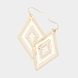 Metal Rhombus Dangle Earrings