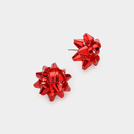 Christmas Gift Bow Stud Earrings