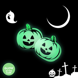 Glow in The Dark Pumpkin Stud Earrings