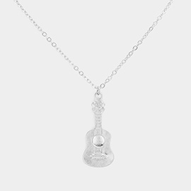 Metal Guitar Pendant Necklace