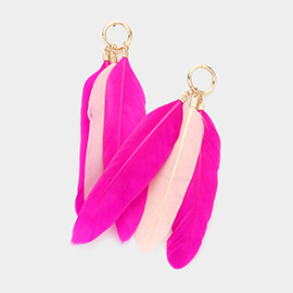 Triple Feather Dangle Earrings