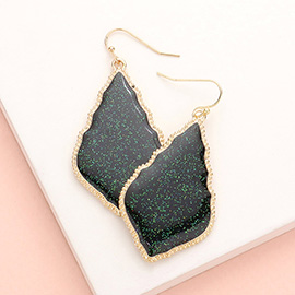 Glittered Petal Dangle Earrings