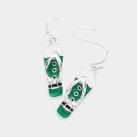 Santa Claus Clothes Detailed Flip Flop Dangle Earrings